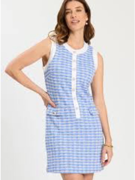 Tommy Hilfiger Dresses & Skirts - Tommy Hilfiger nwt Light Blue and White Gingham hoodstooth Sleeveless Dress
